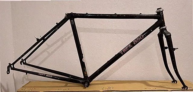1984 18" Trek 850 frameset 26" black vintage mtb waterloo usa lugged steel