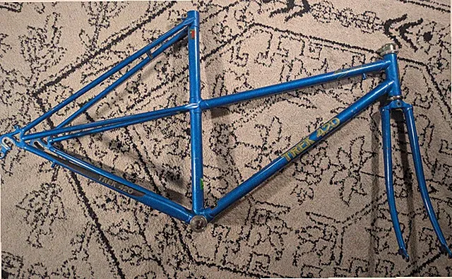 1984 Trek 420L Mixte Sport Frame and Fork vintage 21" 53cm sparkly Mariner Blue