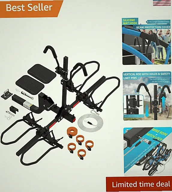 200 LBS Capacity Bike Rack for Fat & Standard Tires - Easy Install Hitch Rack