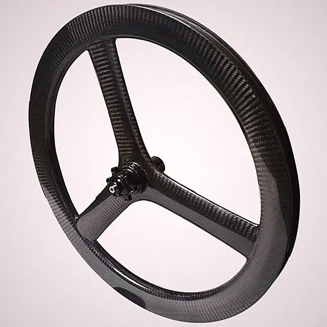 20In 451mm Tubeless Folding Bike Carbon Wheelset Disc / V Brake Tri Spokes Wheel