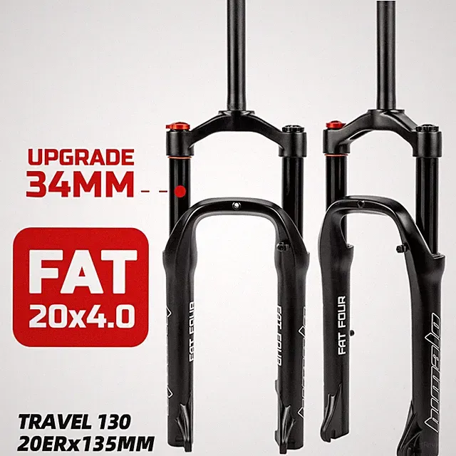 20inch 4.0"Tire E-bike Fat Fork Snow MTB Bicycle Air Gas Locking Suspension Fork