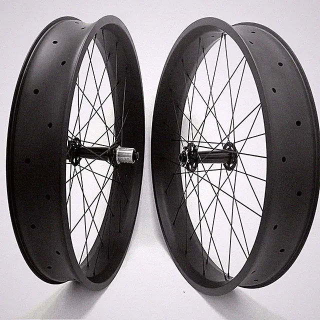 26er Fat Tire Bicycle Wheels 25mm Deep Tubeless Carbon Hookless Wheelset XD Hub