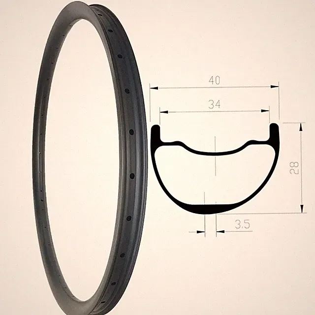 29er MTB AM ENDURO DH Bike Asymmetry 40 34*28mm Carbon Rim Clincher Tubeless