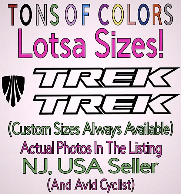 3 Piece Trek Bicycles OUTLINE ONLY Die Cut Vinyl Decal Set Bikes Cycling MTB
