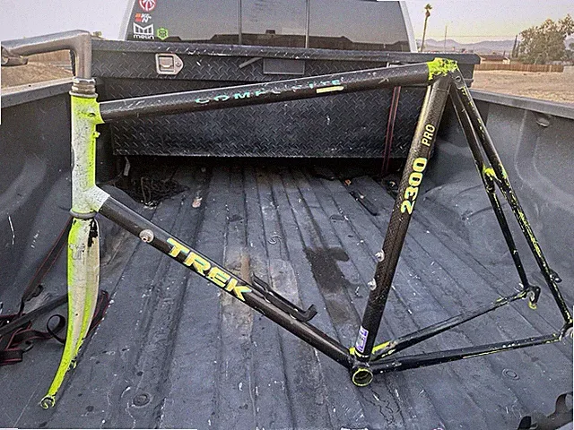 59cm Trek 2300 Pro Carbon Fiber Vintage Road Bike Frameset Neon