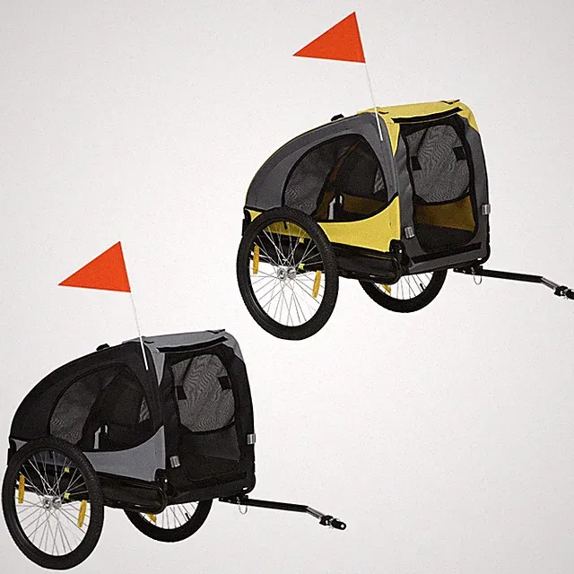 Aosom Dog Bike Trailer with Quick Release Wheels for Medium Dogs
