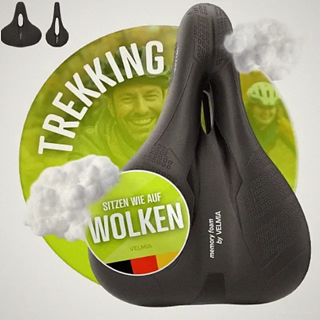 Bike Seat Designed in Germany, Made of Comfy Memory Foam I Bicycle Seat for M...