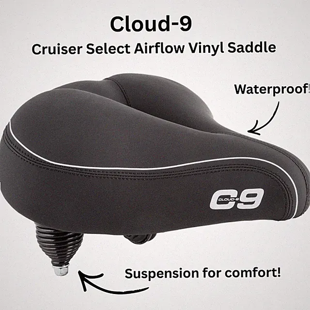C9 Cloud-9 Select Airflow Cruiser Suspension Spring Saddle Vinyl Steel Rails