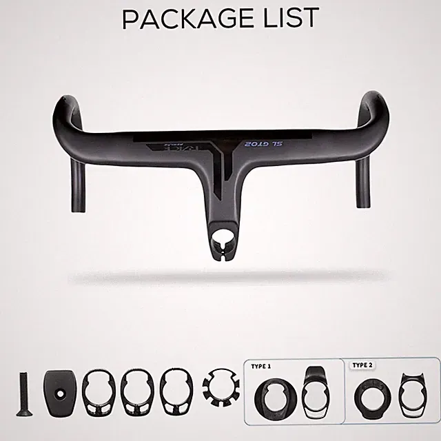 Carbon Road Bicycle Internal Cable Integrated Handlebar with Spacers Stem -10°