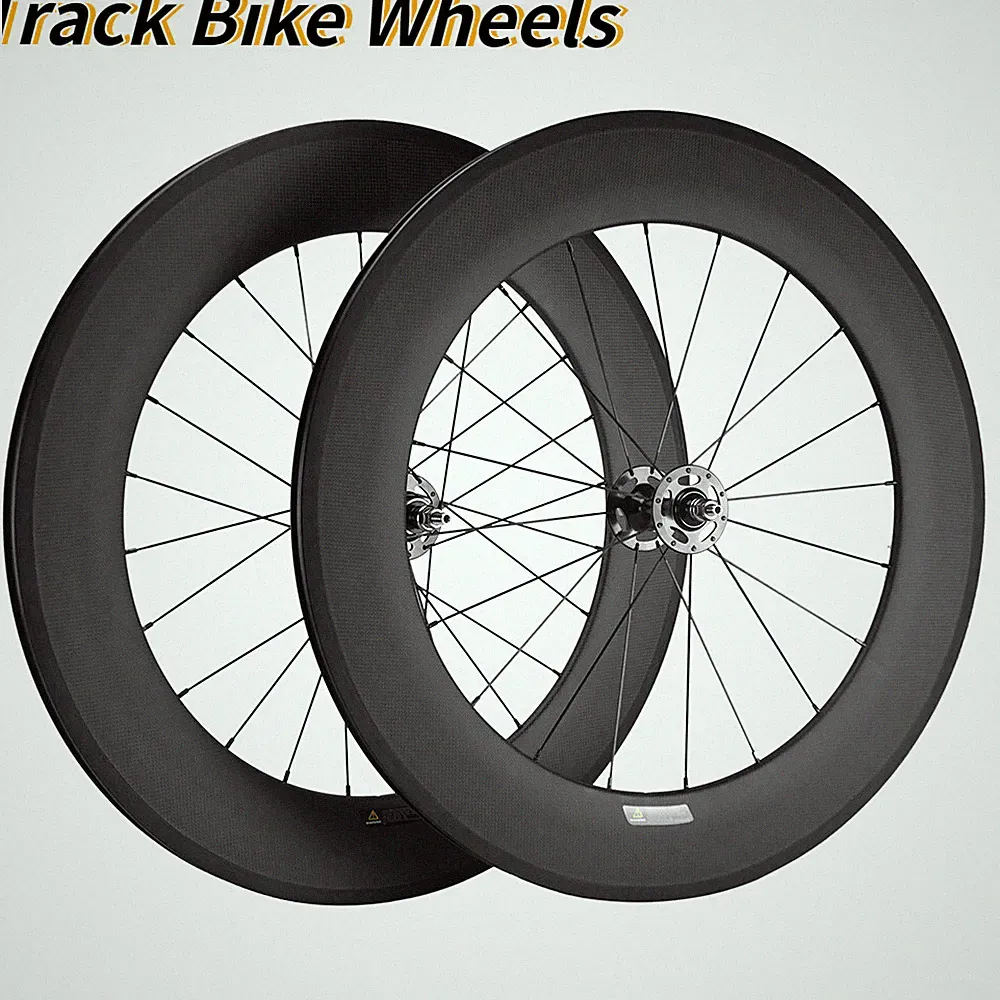 Carbon Single Speed Bicycle Wheelset Clincher Fixed Gear 700C Track Bike Wheels