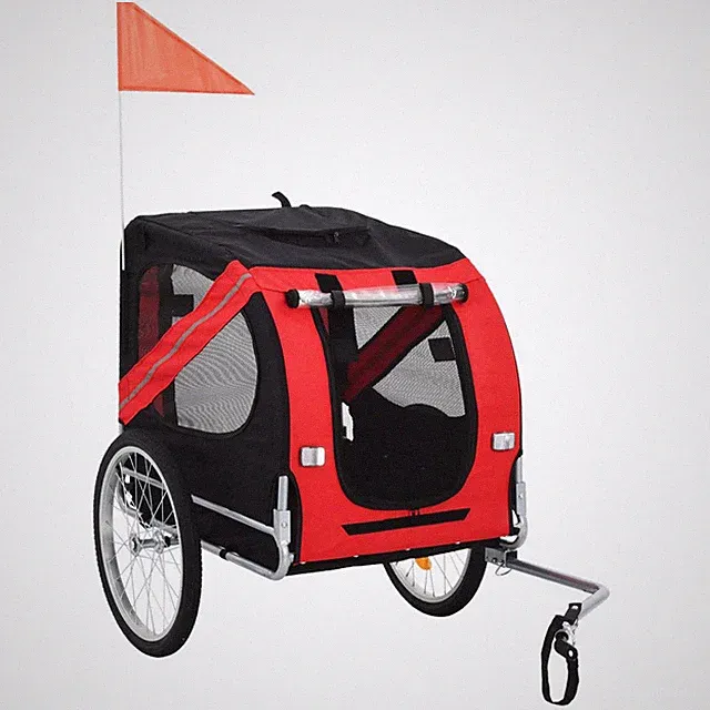 Dog Bike Trailer Red and Black
