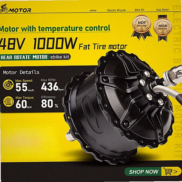 E-bike Fat Tire Motor 48V 1000W 4.0Tire Rear Hub Motor Dropout 170-175mm