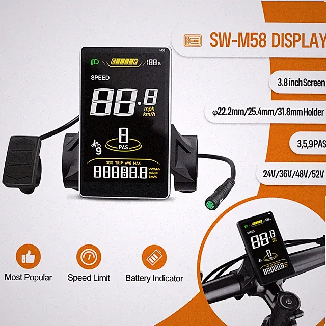 Electric Bike Multi Display EKD01 P860ML UART for Bafang BBS HD Mid Drive Motor