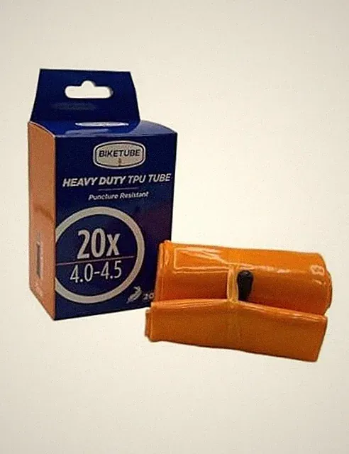 Heavy Duty TPU Bike Tube/E-Bike Ready. Durable, Low Maintenance, 20x4.0-4.5