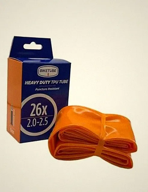 Heavy Duty TPU Bike Tube/E-Bike Ready. Durable, Low Maintenance, 26x2.0-2.5