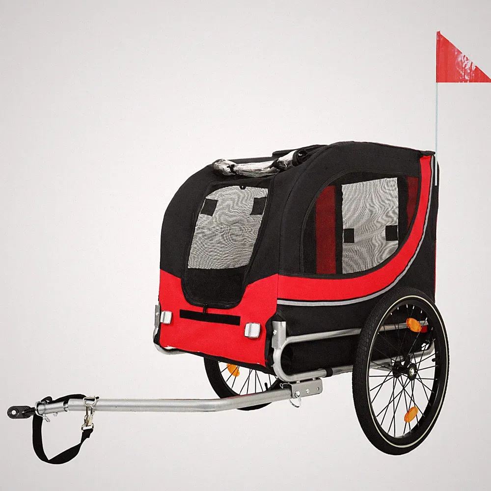 Large Folding Bike Trailer for Dogs – 120LB Capacity All-Terrain Pet Carrier