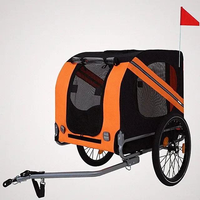 Large Folding Bike Trailer for Dogs – 66LB Capacity All-Terrain Pet Carrier