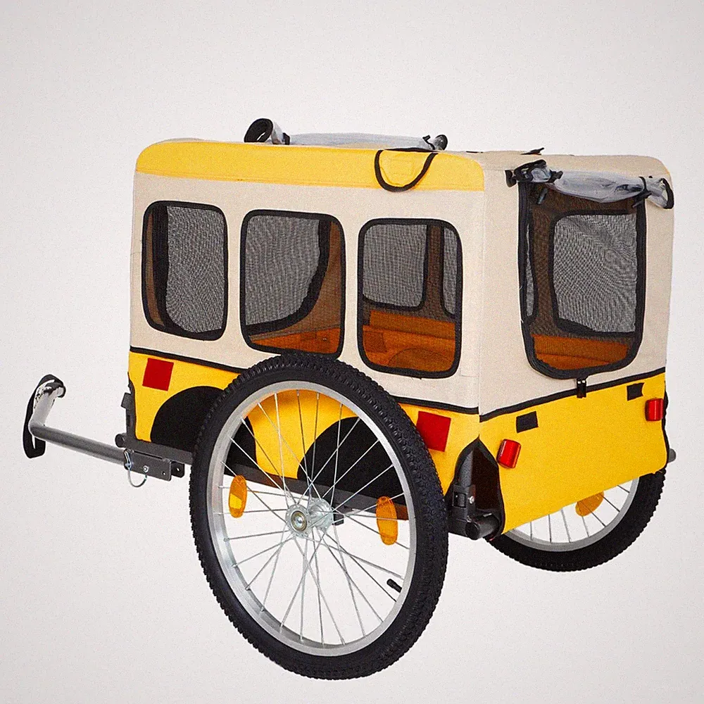 Large Folding Bike Trailer for Dogs – Heavy-Duty Steel Frame, Spacious