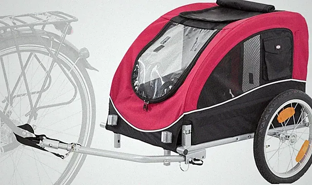 Medium Dog Bike Trailer - Foldable Pet Bicycle Trailer for Dogs up to 48Lbs – Fe