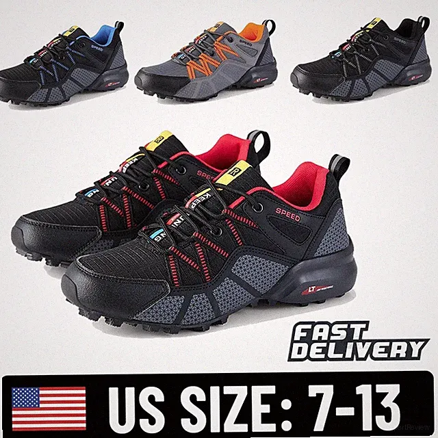Men's Outdoor Waterproof Hiking Shoes Trekking Camping Trainers Boots Bike Shoes