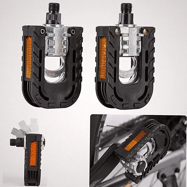 Pair Bike Pedals Bicycle Folding Pedal Aluminum Alloy Mountain MTB Foot Pedal
