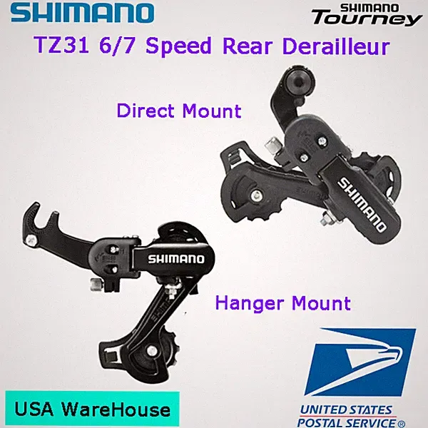 Shimano Tourney RD-TZ31 Hanger / Direct Rear Derailleur 6 / 7 Speed MTB