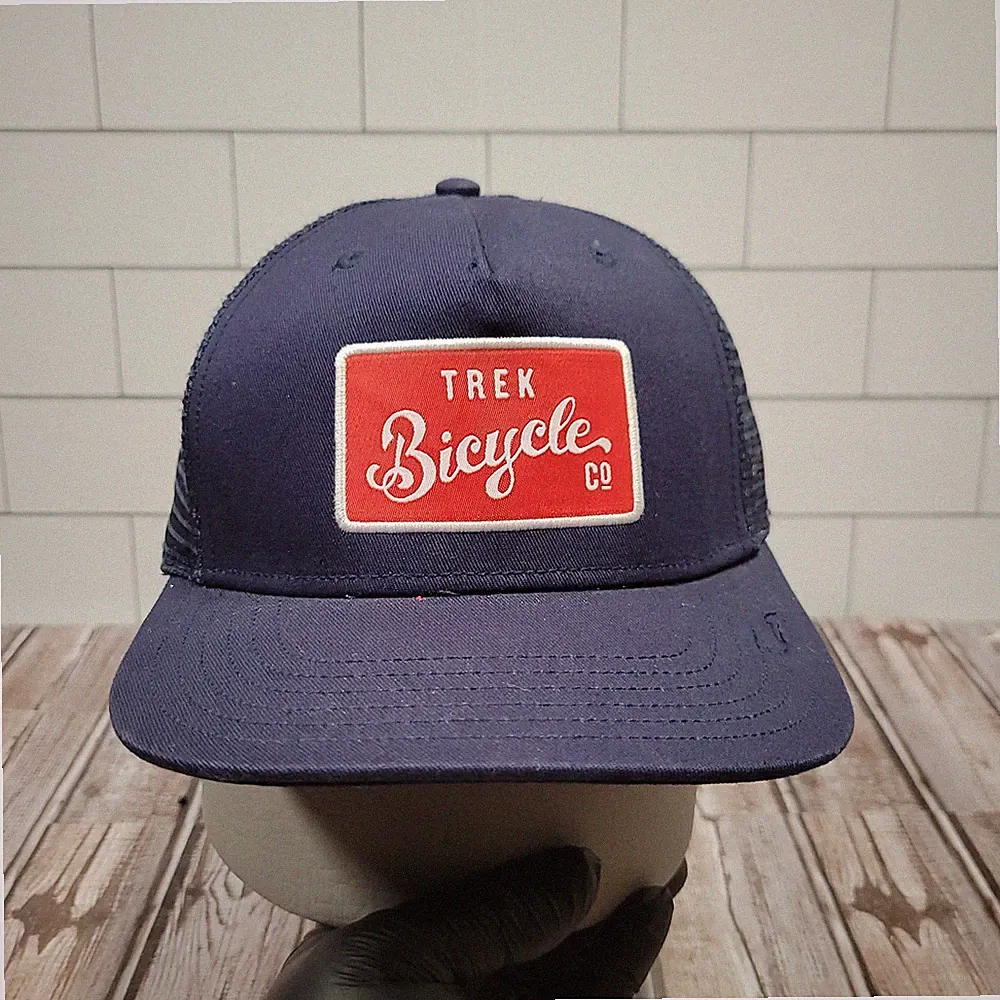 Trek Bicycle Co Sportiqe Mesh Trucker Snapback Hat Navy Red One Size Adult