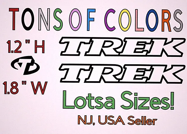 Trek Bikes Serif OUTLINE Die Cut Vinyl Decal Set Vintage Style Cycling Bicycle 2