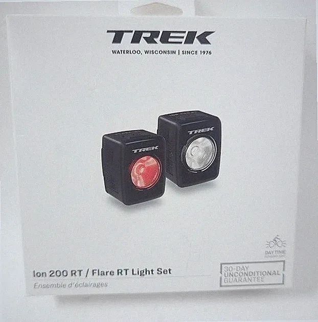 Trek Ion 200 RT / Flare RT USB Rechargeable Bike Light Set - Black