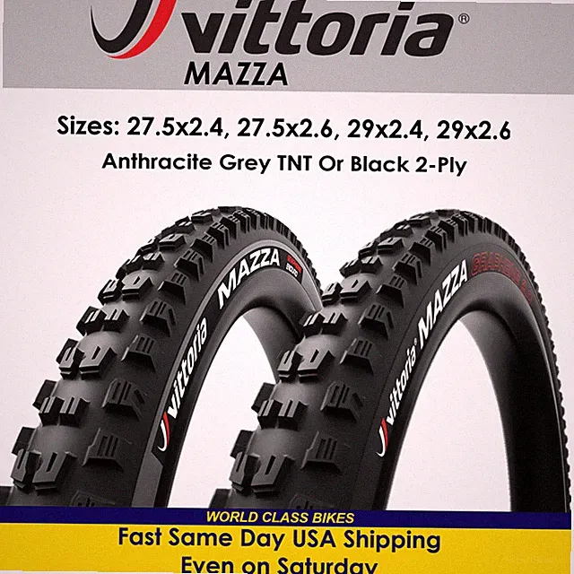 Vittoria Mazza 27.5 or 29, Black or Grey Tubeless Ready Mountain Bike Tire